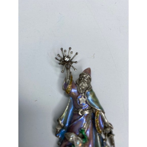 Kirk's Folly Merlin Pin Brooch Wizard Silver Tone Sorcerer Moon Stars Lizzard - Picture 3 of 8